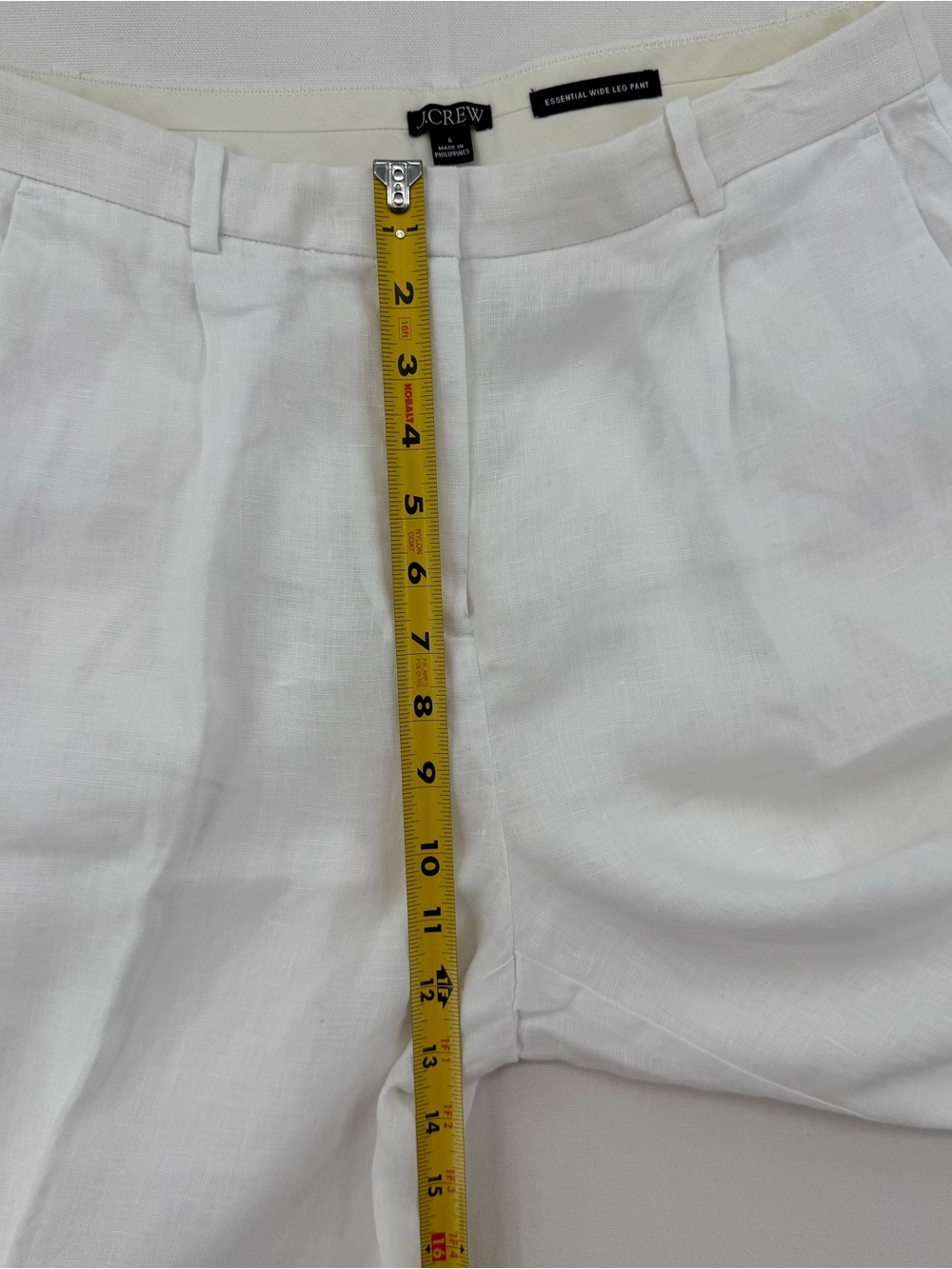 J. Crew Essential Wide Leg Linen Pants White Size 6 High Rise Summer Resort - Picture 9 of 16